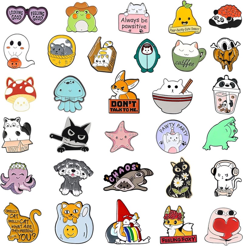 SINCCO 20/40/50 PCS Cute Enamel Backpack Pins, Funny Enamel Pins Bulk Set Cool Button Pins Aesthetic Brooch Lapel Pins Anime for Backpacks, Jackets, Hats, Kids, Girls - Image 2